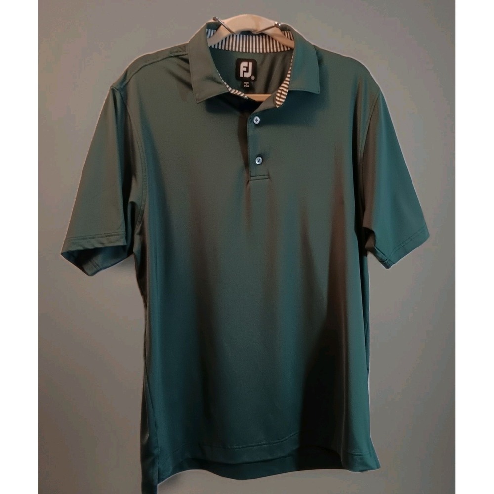 FootJoy Performance Polo Golf Shirt Mens Size LG Green Lightweight Breathable